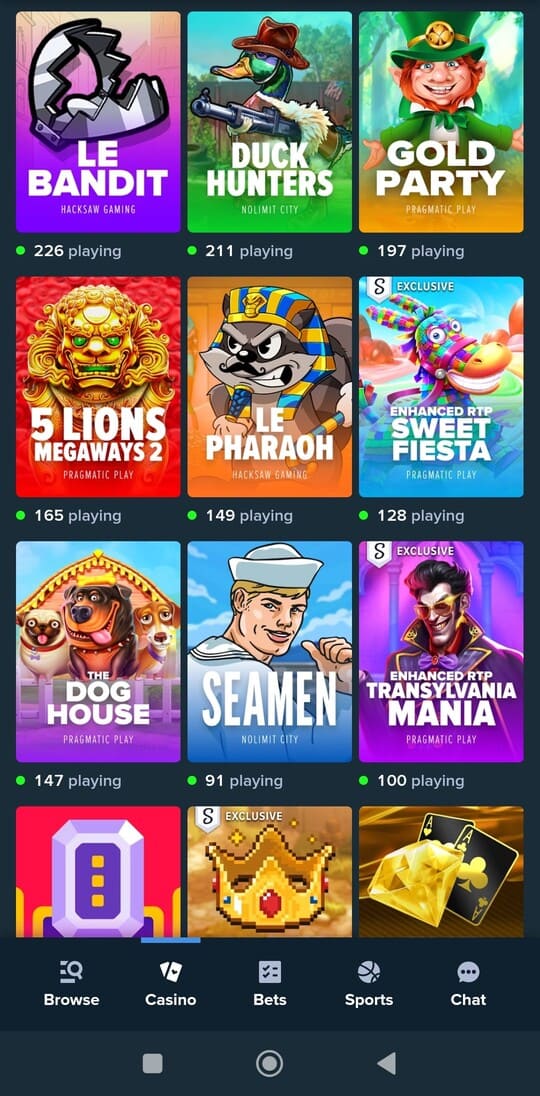 Game search and advanced filters